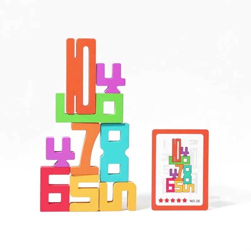 Wooden Digital Blocks Stacking Puzzle Toy
