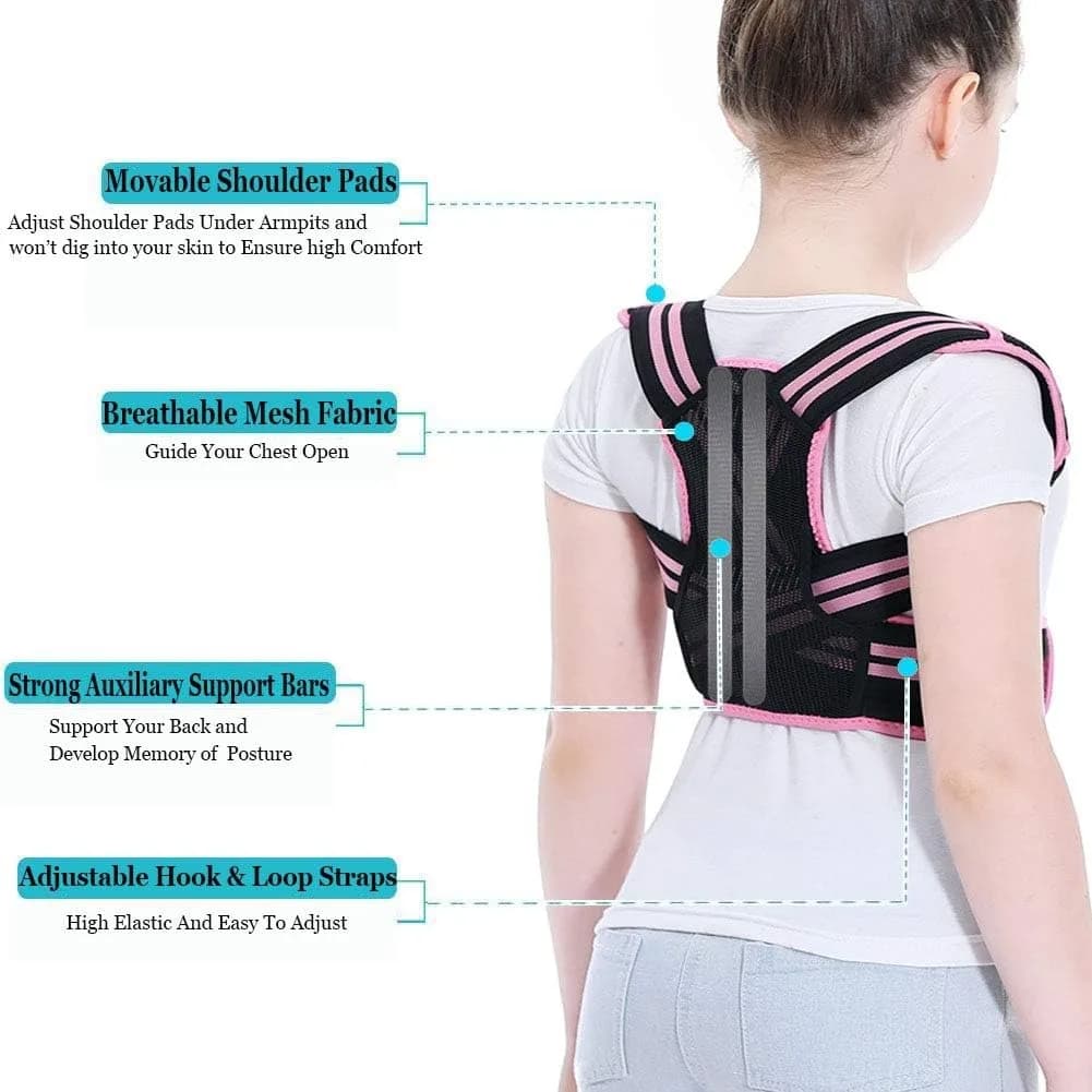 Posture Corrector For Kids - Back Brace Posture Corrector, Spine Corrector - Adjustable Upper Back Posture Brace, Prvent Childre