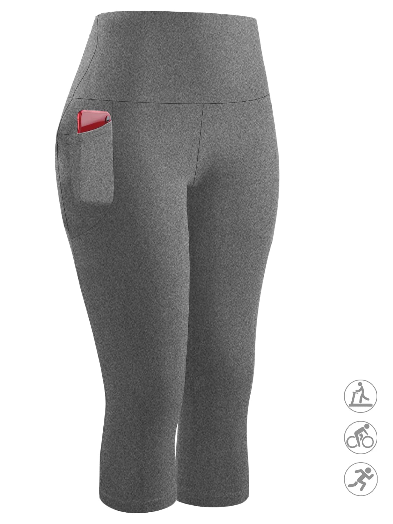 High-Waisted Workout Capri Pants with Pockets