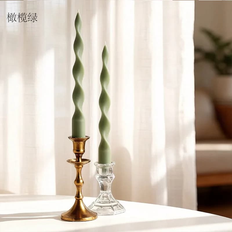 Spiral Twisted Taper Candles Pair