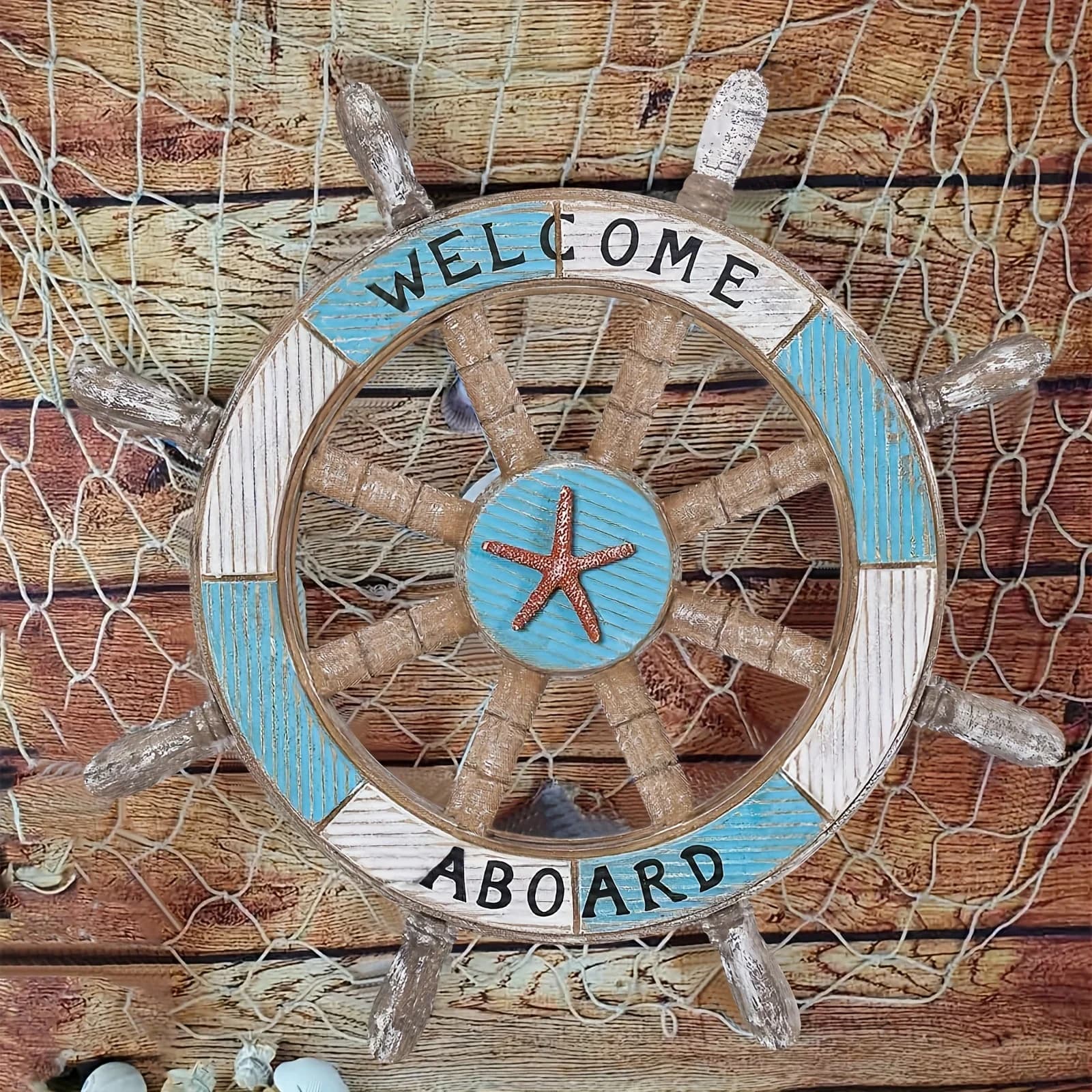 1 Set of Nautical-Themed Home Decor Wooden Anchors, Helms, and Lifebuoys Ocean-Themed Wall Decorations Indoor Nautical Decor Can Be Used for Wall Decoration at Outdoor Parties and Garden Gatherings