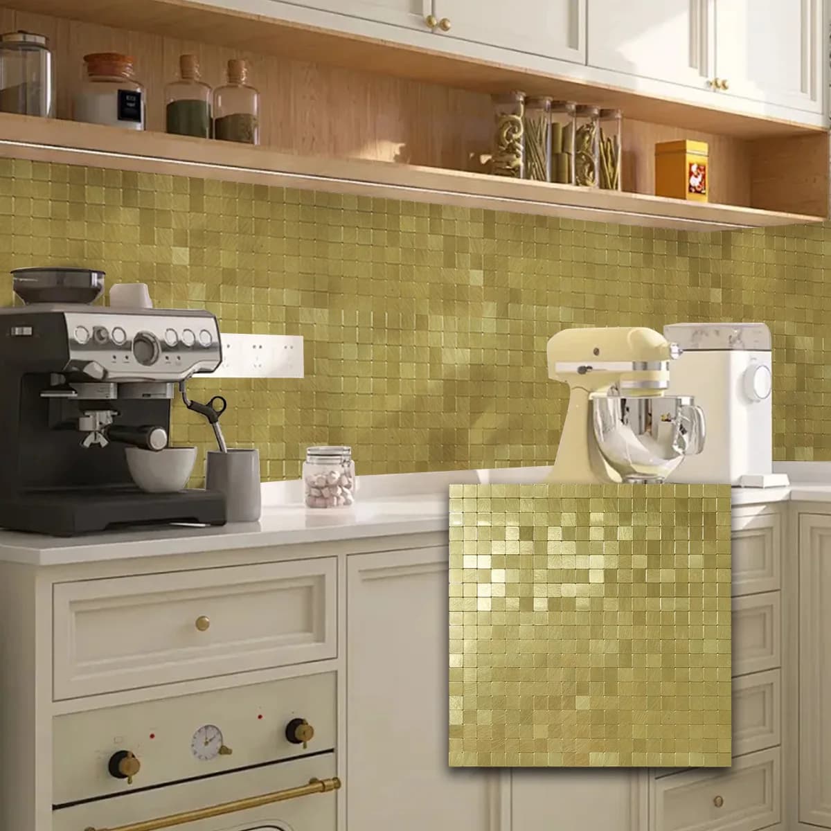 Self-Adhesive Metal Mosaic Wallpaper Tiles