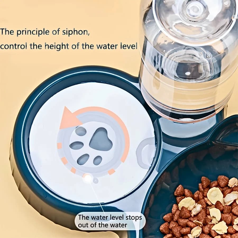 3-in-1 Tilted Cat Food and Water Bowl Set