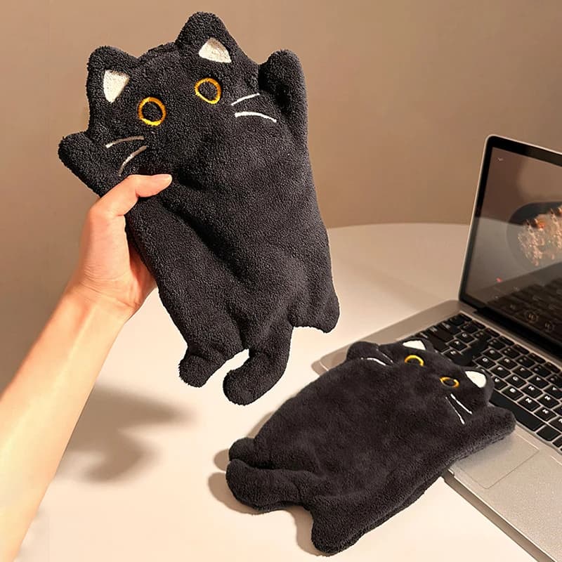 Cute Cat Cartoon Hand Towel