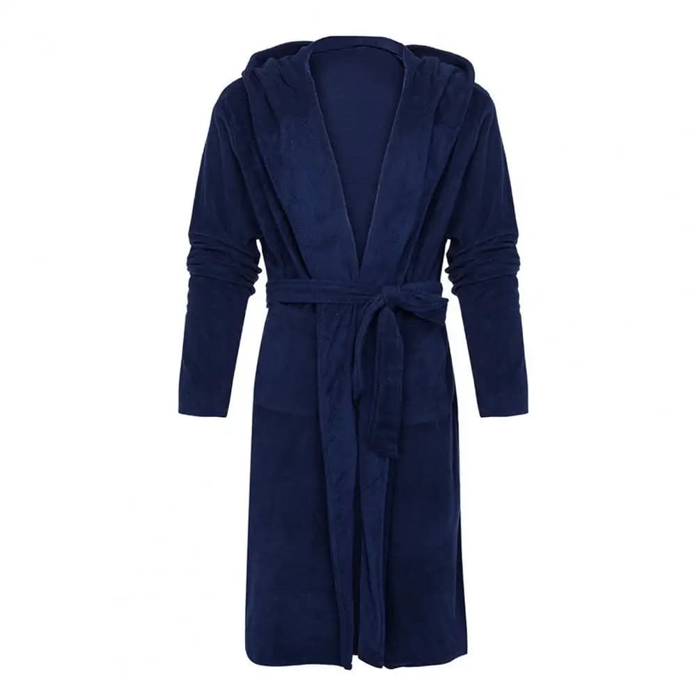 Men's Hooded Fleece Bathrobe