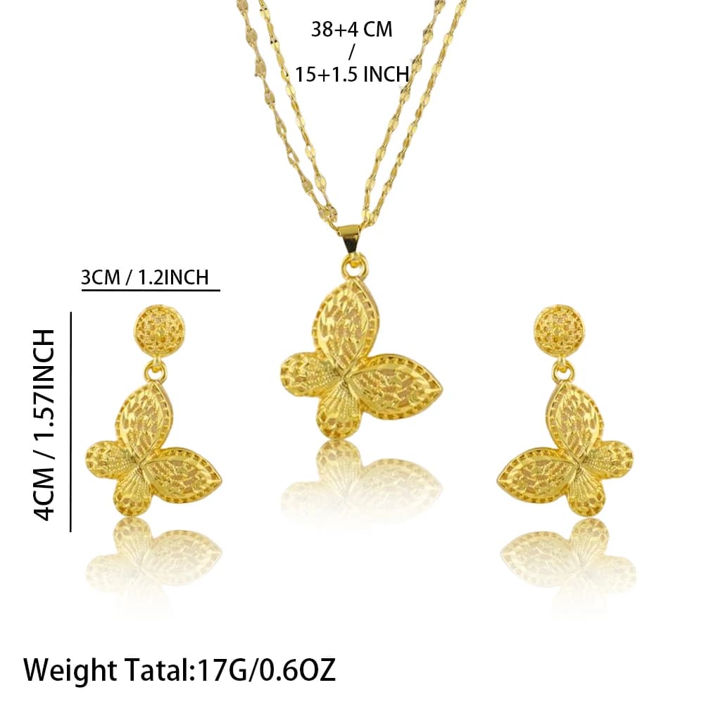 Dubai Gold Jewelry Set for Women Wedding Party Necklace Earrings Sets Indian Jewelry Set Free Shipping Bridal Costume Gifts