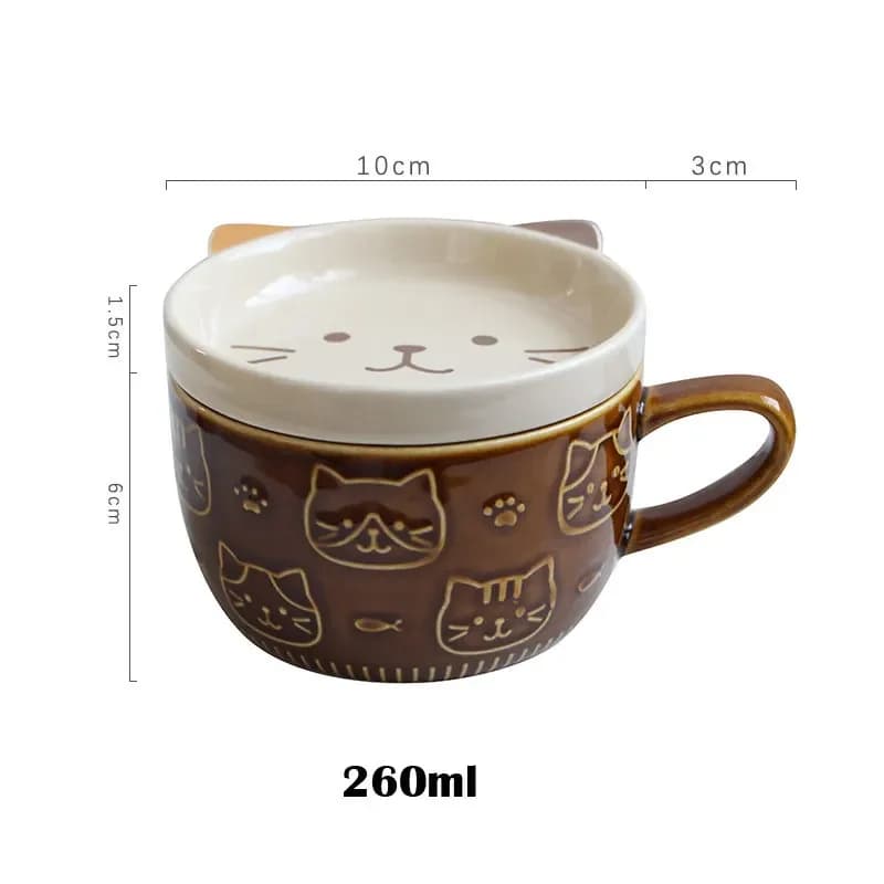 Ceramic Cat and Dog Noodle Bowls with Lids