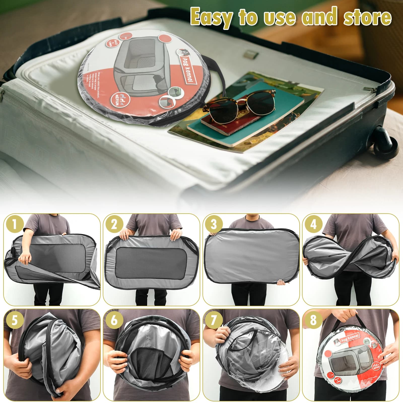 Foldable Pop-Up Dog Travel Crate
