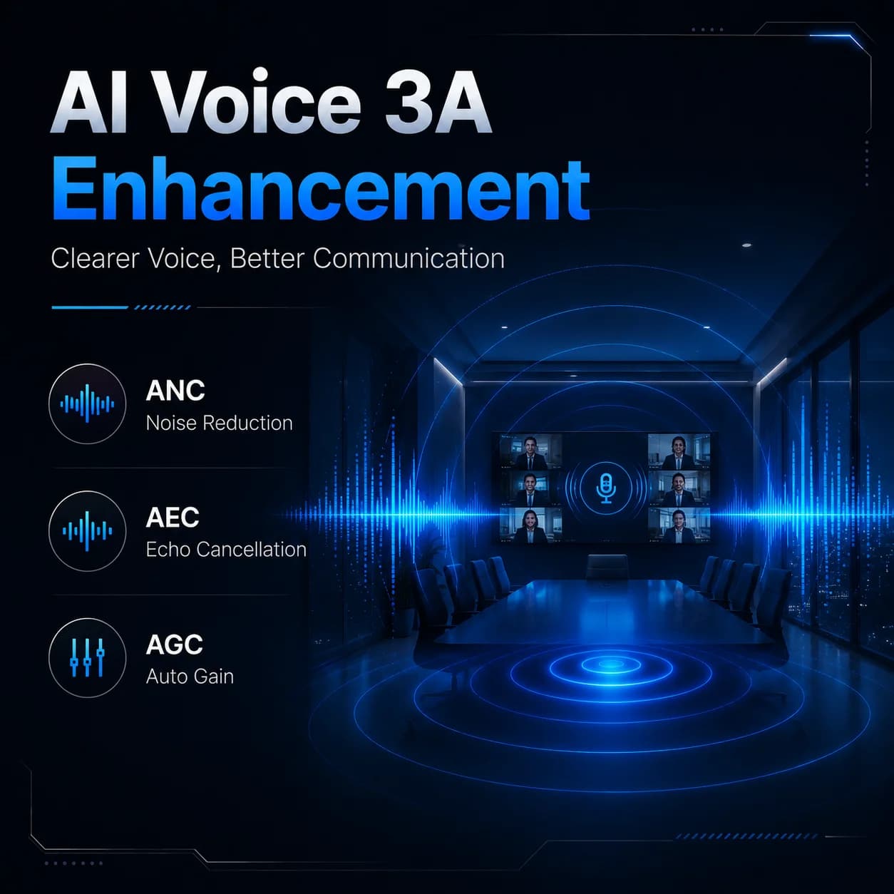 4K Video Conference Camera Module with 8Mic Array