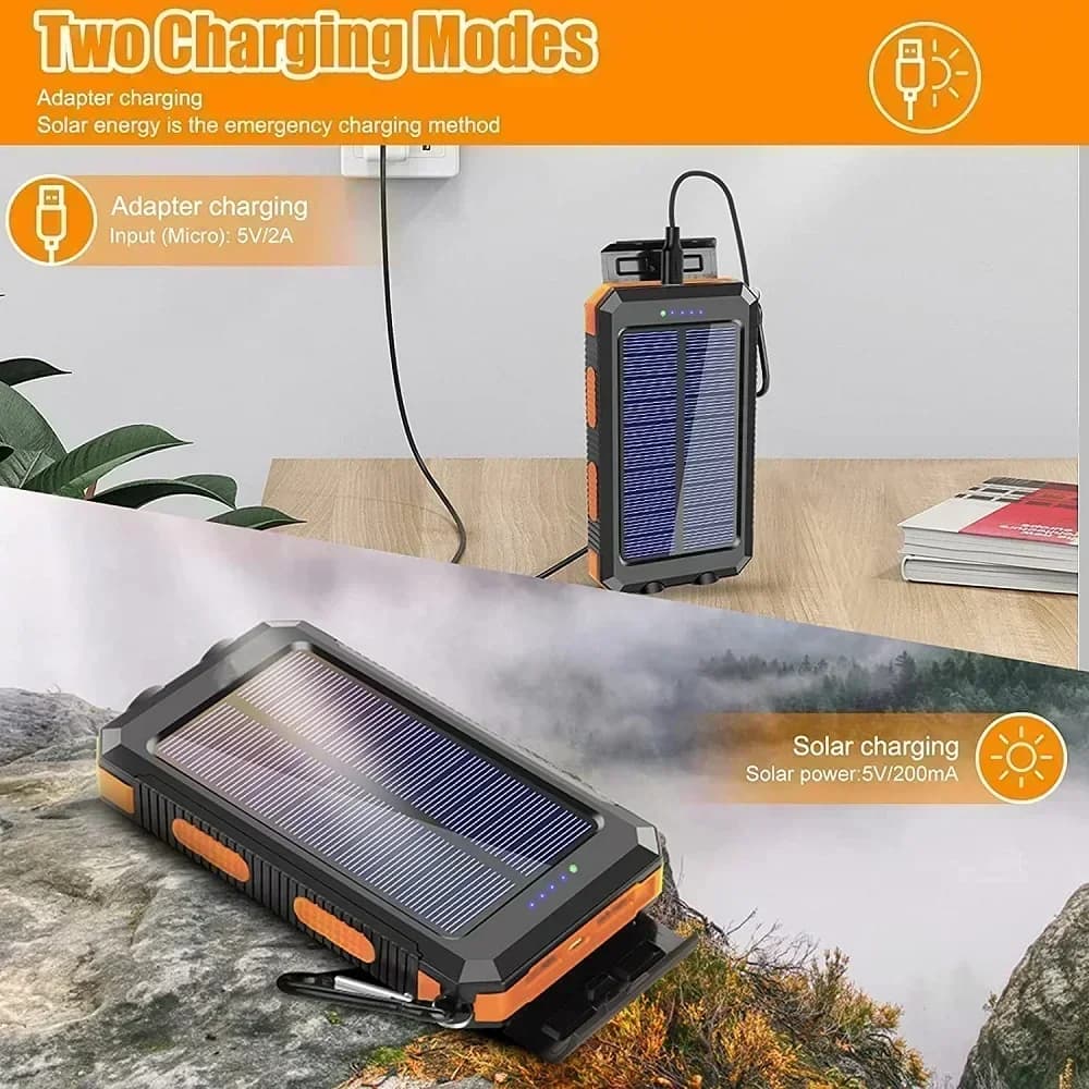 Solar Waterproof Power Bank Fast Charging