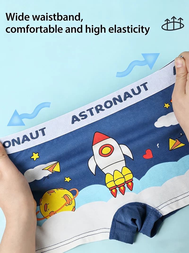 Boys Cotton Dinosaur Print Underwear 4-Pack