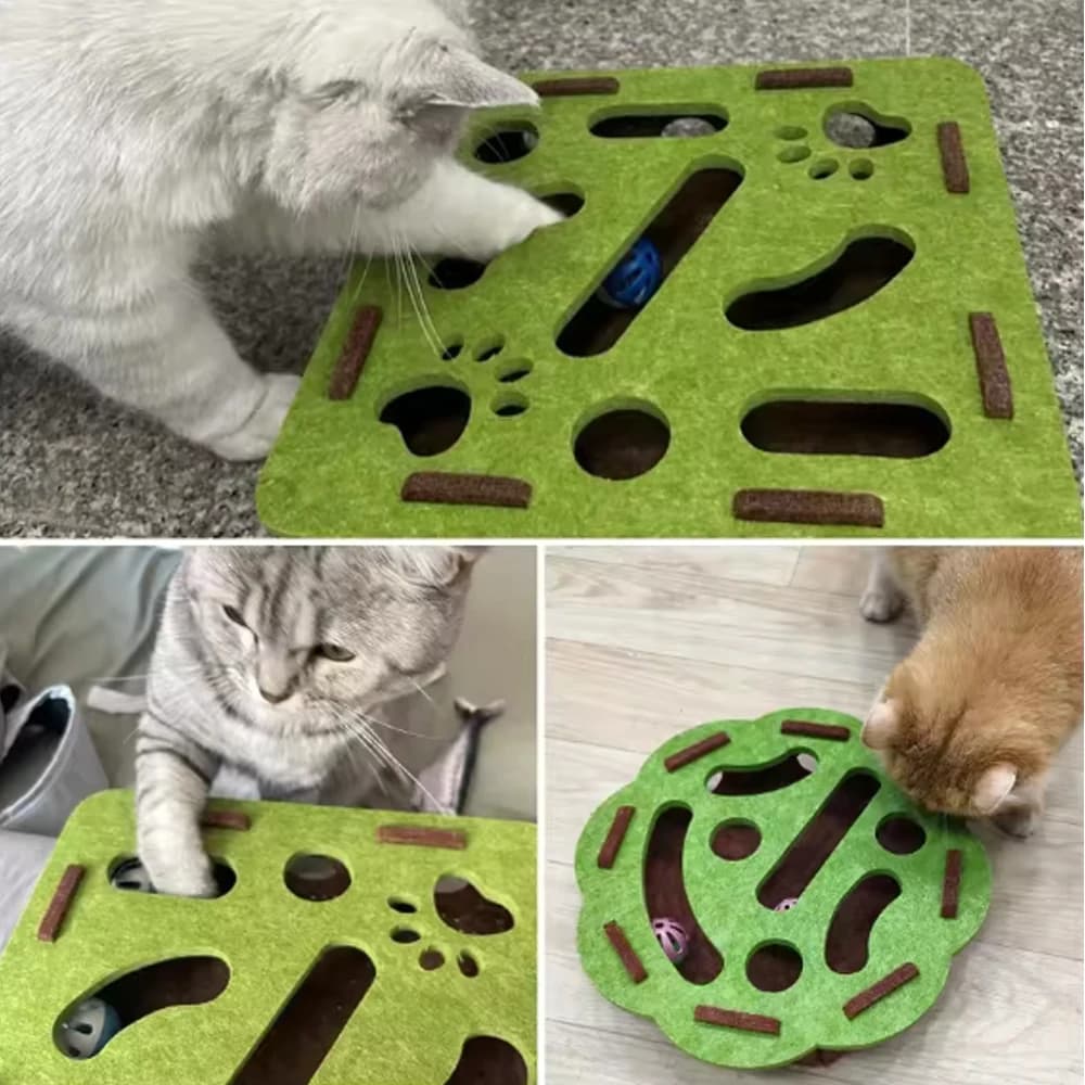 Interactive Sisal Scratching Post with Maze Toy