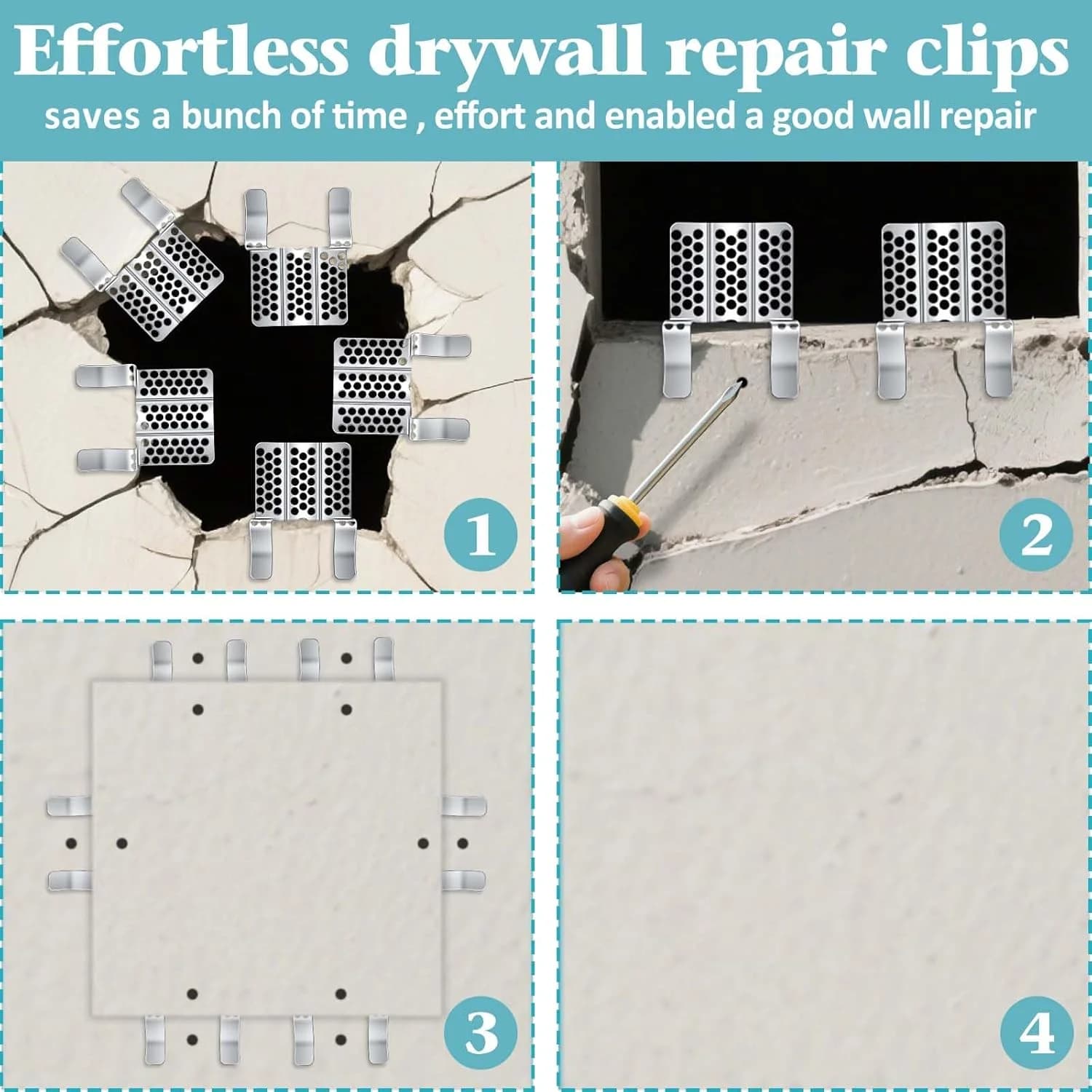 Drywall Repair Clips with Screws