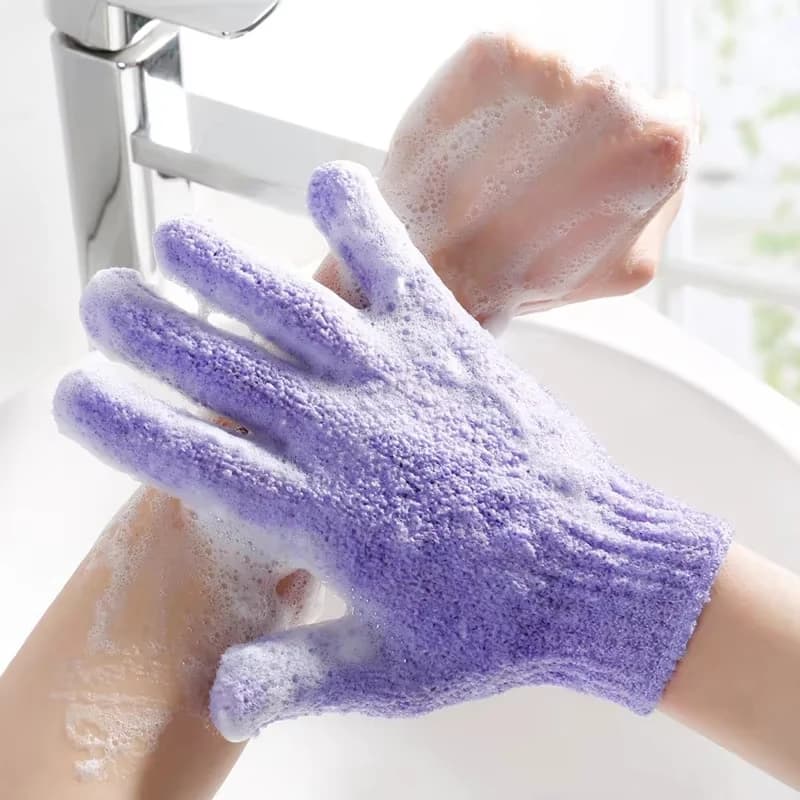 Exfoliating Bath Gloves and Back Scrubber Set