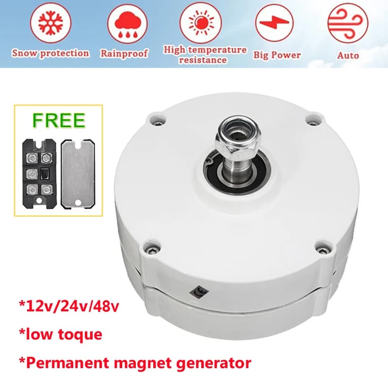 400W 500W 600W Home Use Permanent Magnet Generator With Free Rectifier Converter 12V 24V 48V Small Dynamo Direct Shaft With base