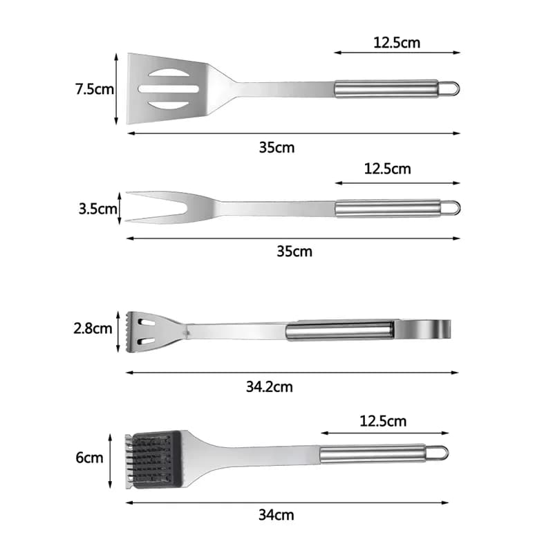 Stainless Steel BBQ Grill Utensils Set With Bag