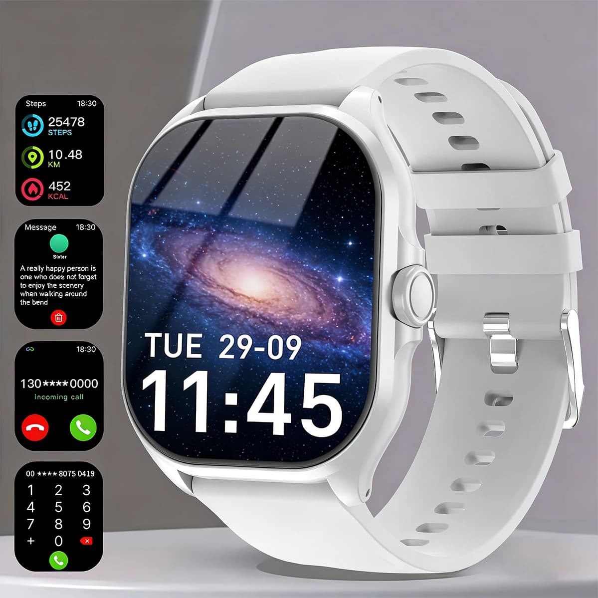 Smart Watch 1.88" HD Screen Bluetooth Calling Magnetic Charging Raise to Wake Always-On Pointer Dynamic Island Sports