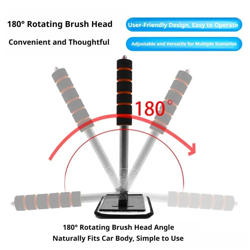 Automobile Windshield Cleaning Tools  Water Scraping Telescopic Handle Window Glass Wiper Auto Cleaning Cloth Brush