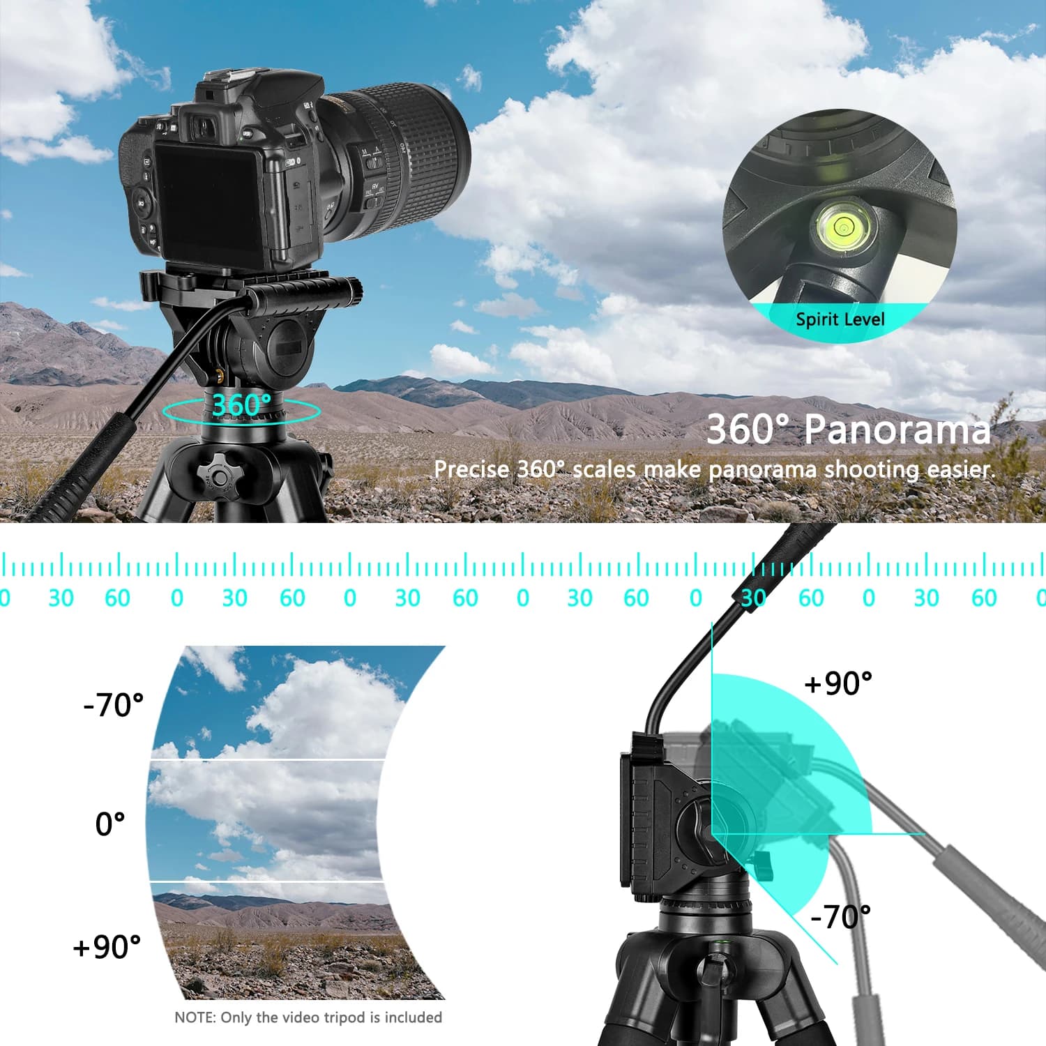 Heavy Duty Video Tripod with Fluid Head