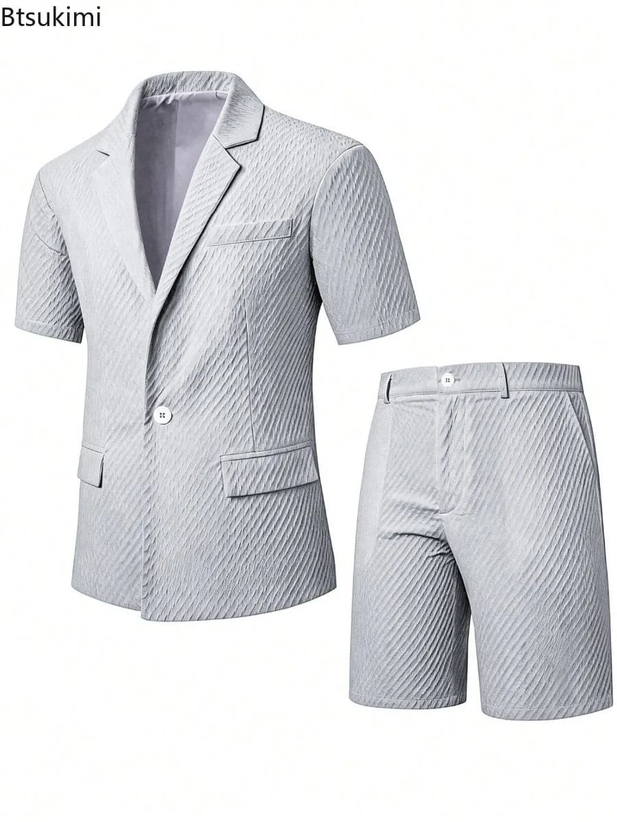 Men's Slim Light Business Short Sleeve Suit