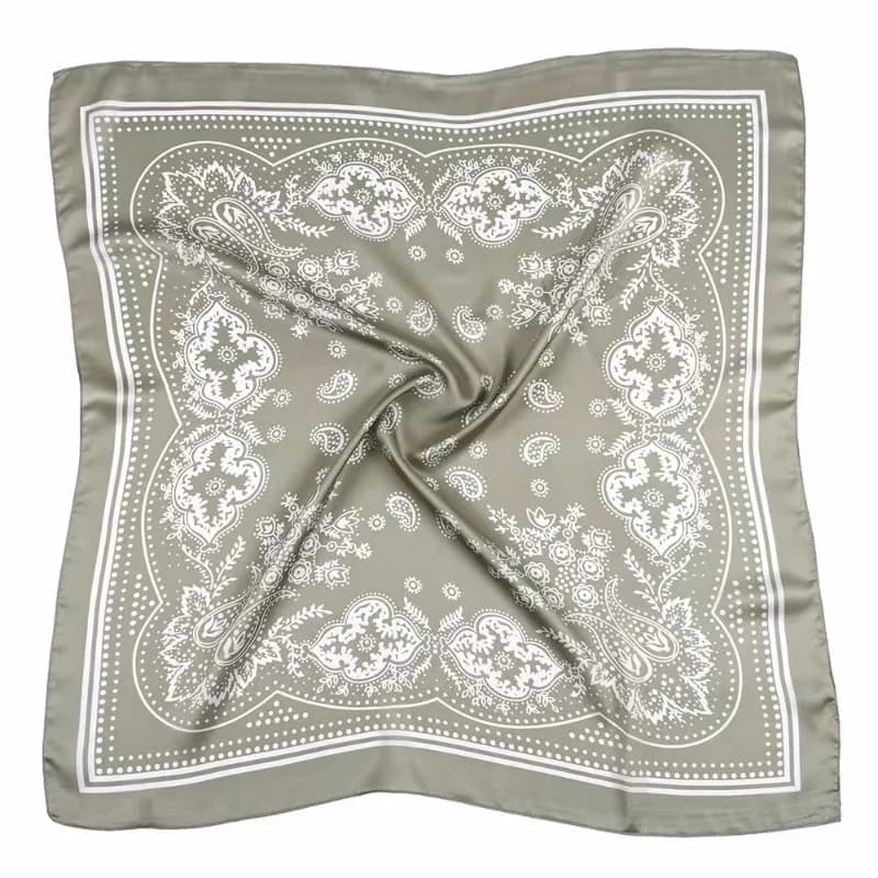 Black Paisley Cotton Square Scarf 70cm