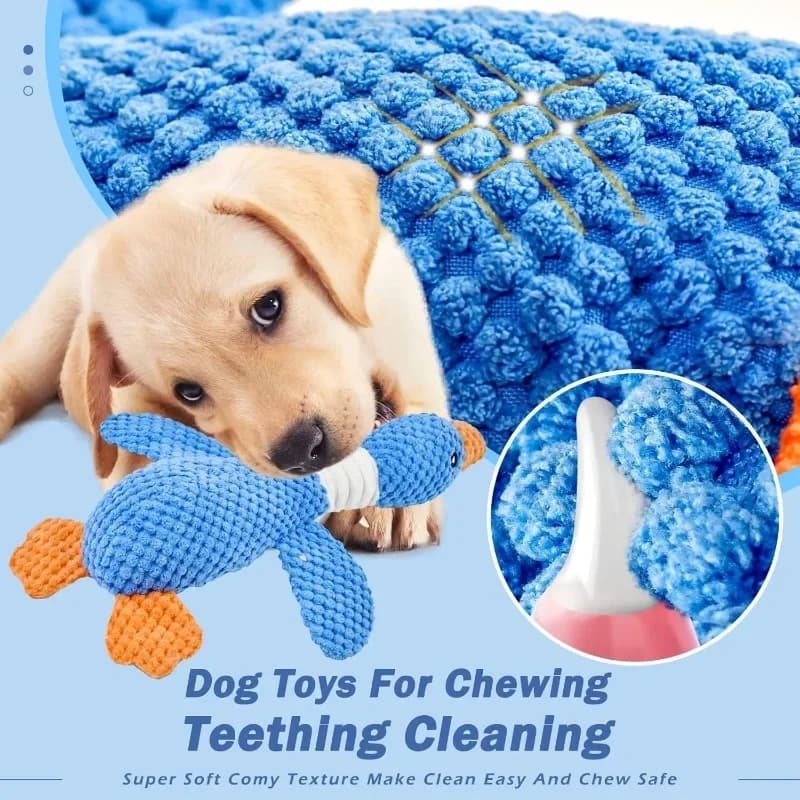 Pet Dog Toys Cute Goose Shape Plush Squeaky Chew Toy Bite Resistant Teeth Cleaning Interactive Stuffed Molar Pet Play Toys
