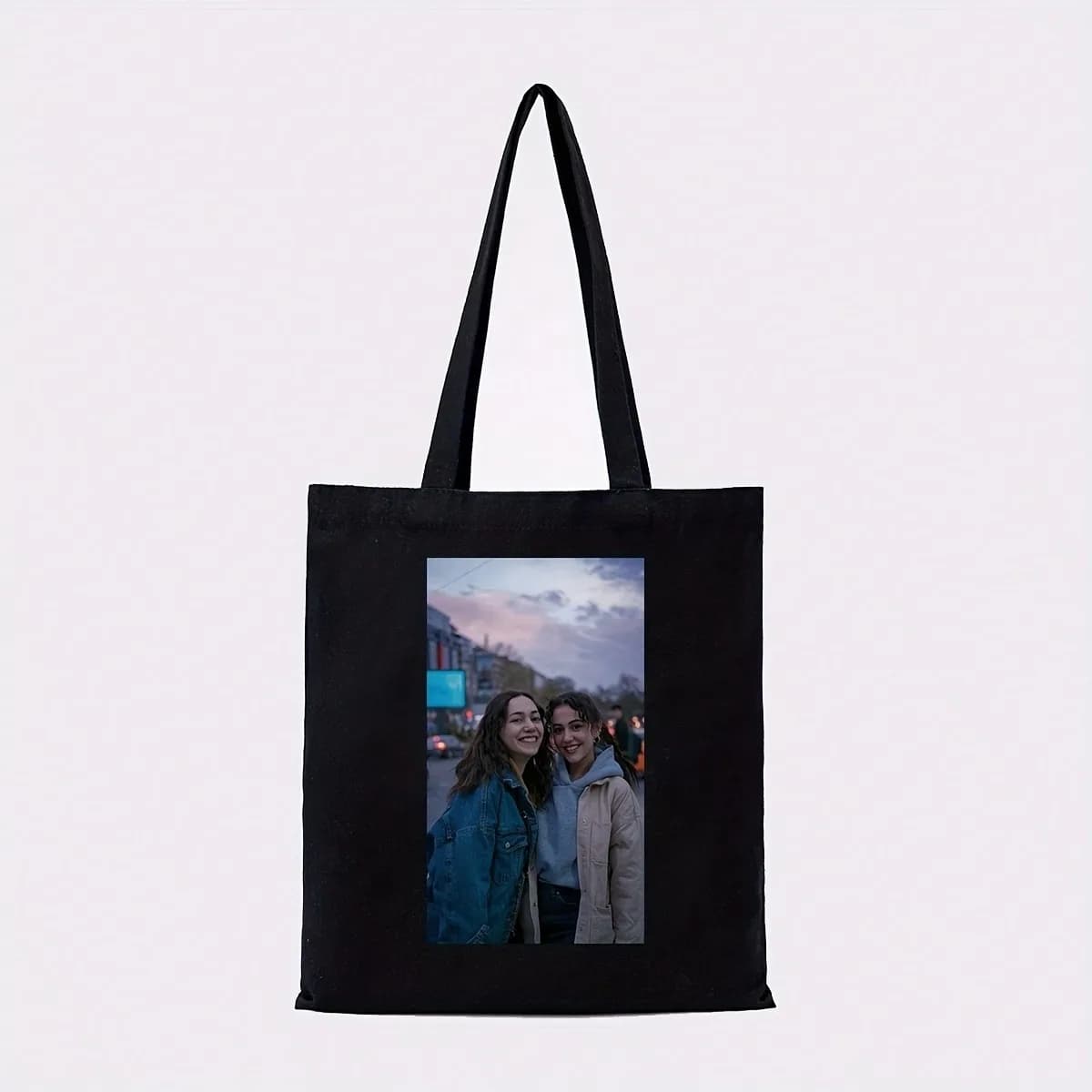 Personalized Fabric Photo Text Logo Tote Bag