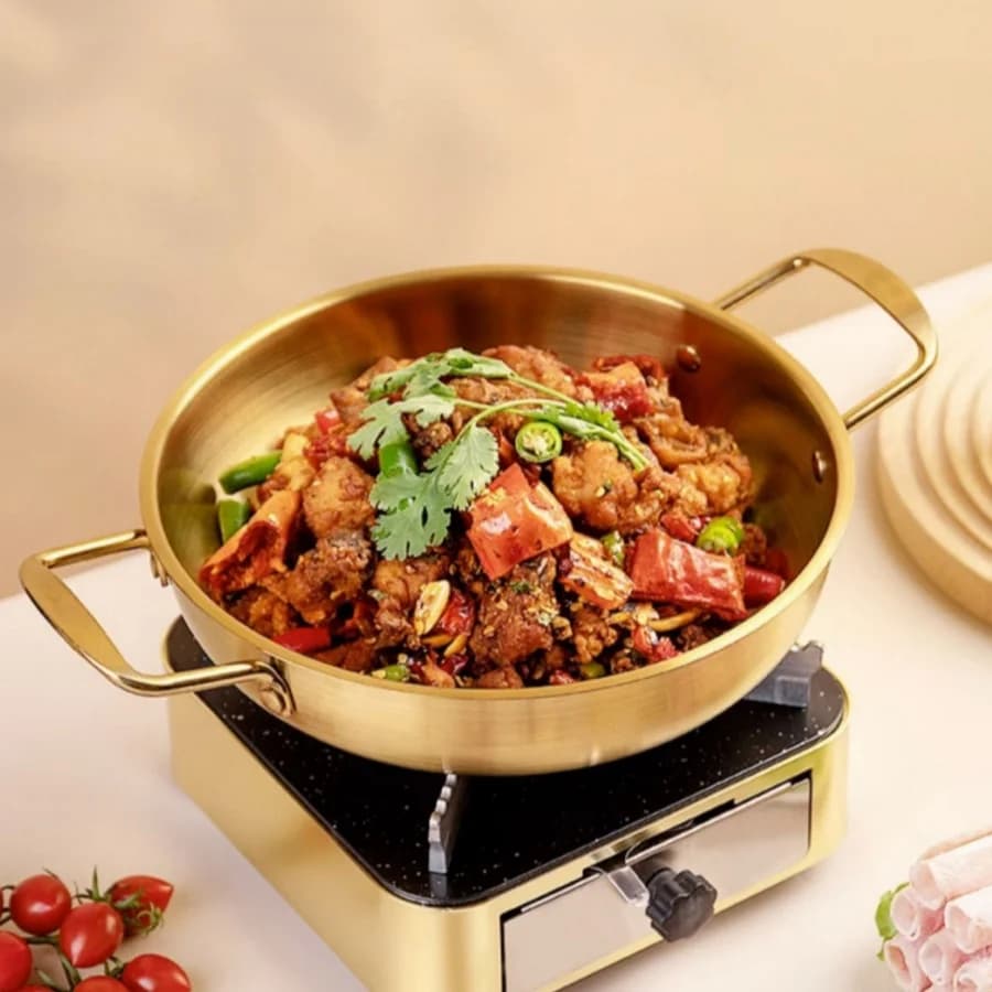 Stainless Steel Paella Pan with Handle