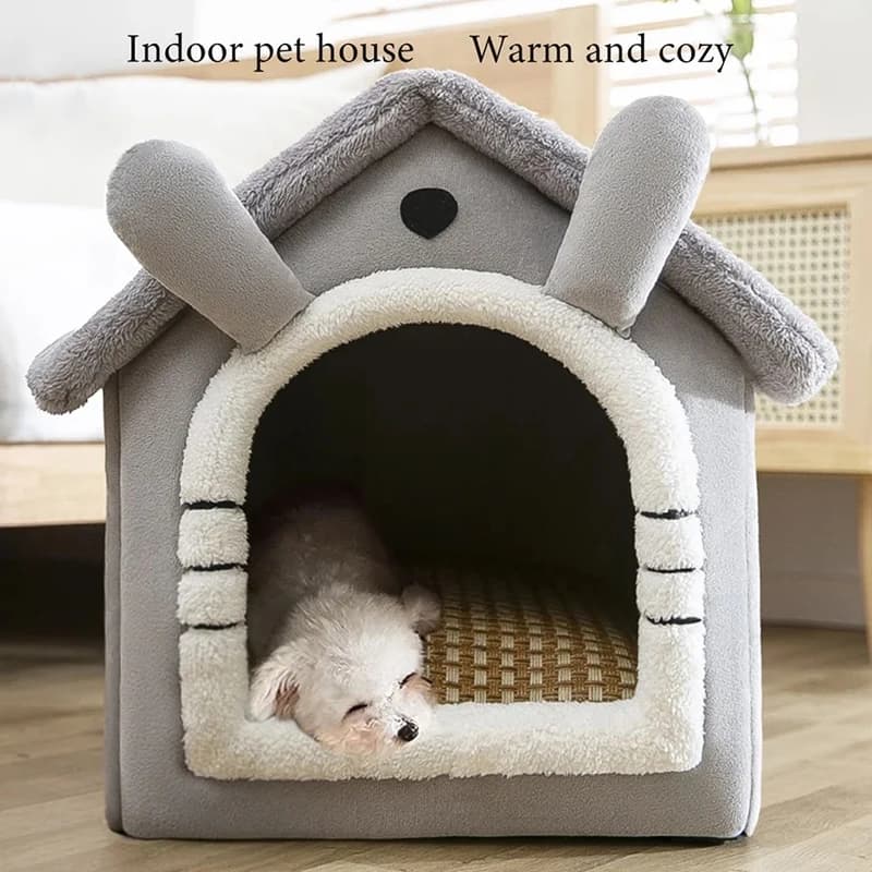 Indoor Soft Pet Bed Tent House with Removable Cushion