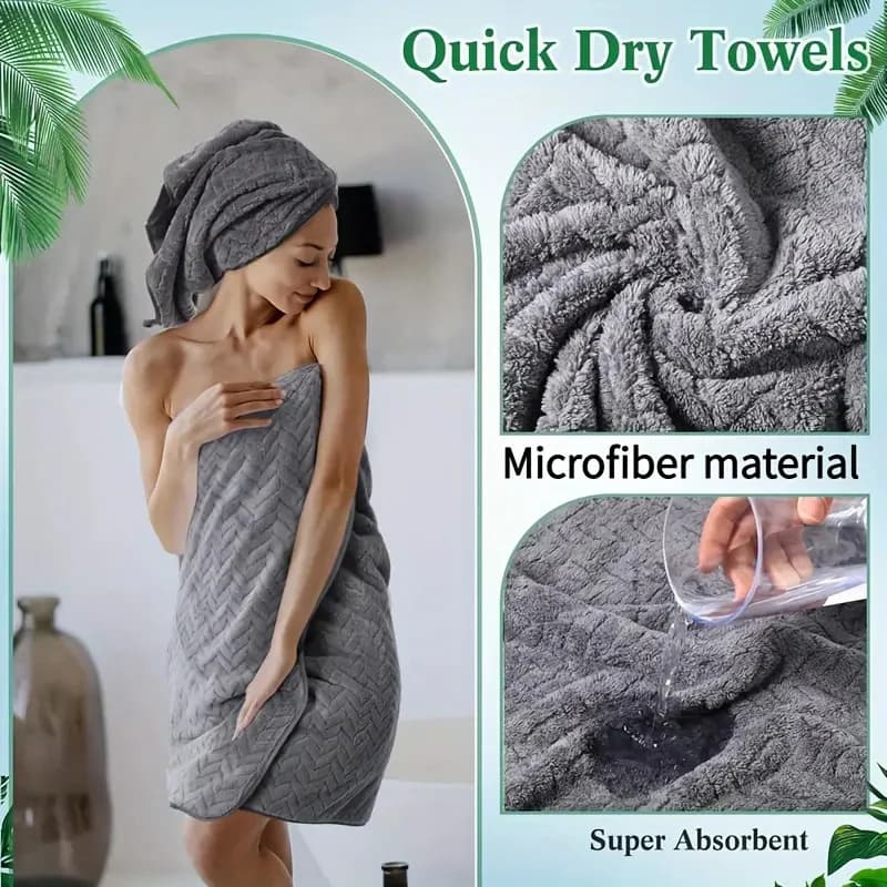 Soft Absorbent Bath Towel Set