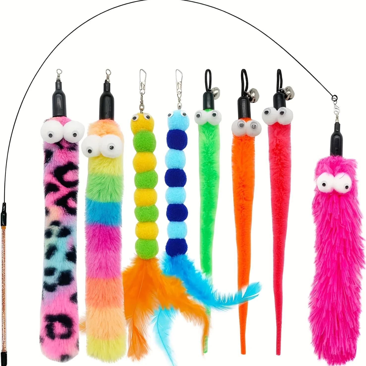 Interactive Cat Wand Toy with Feather Refills
