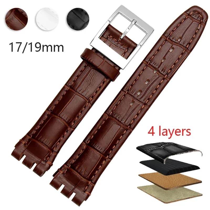 Genuine Leather Watch Strap for Swatch