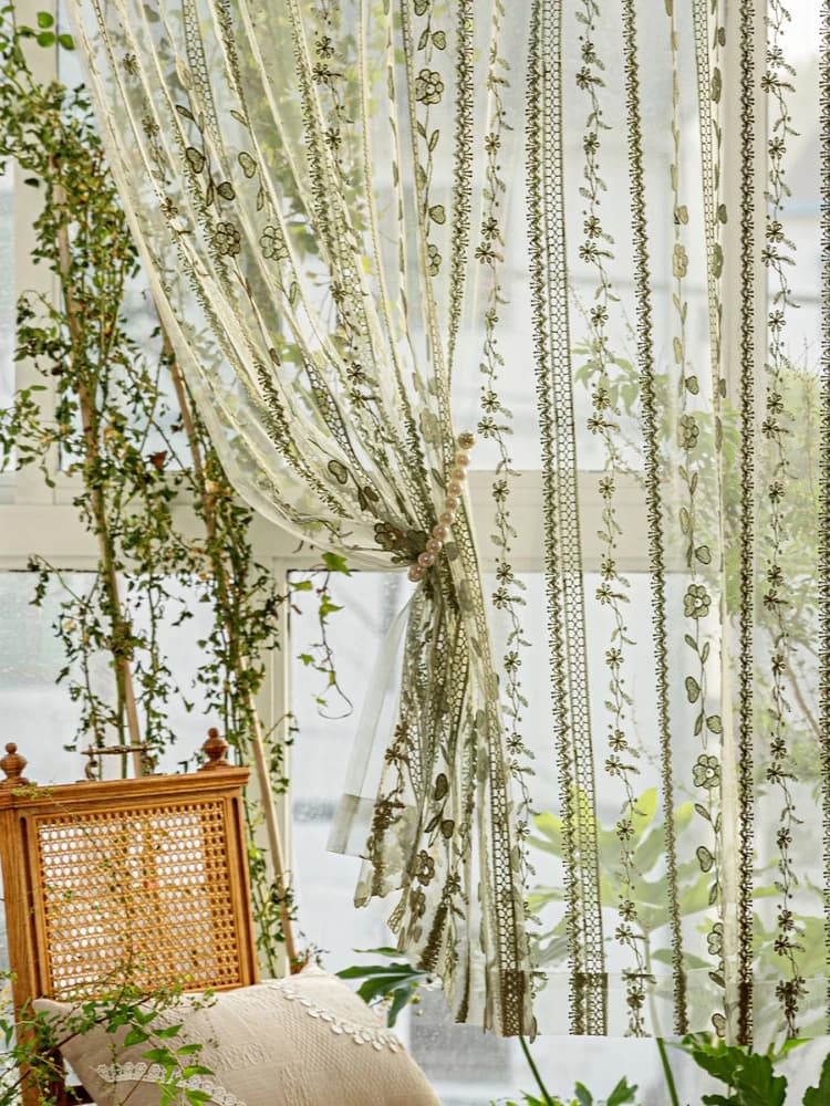 Emerald Green Sheer Voile Room Divider Curtains