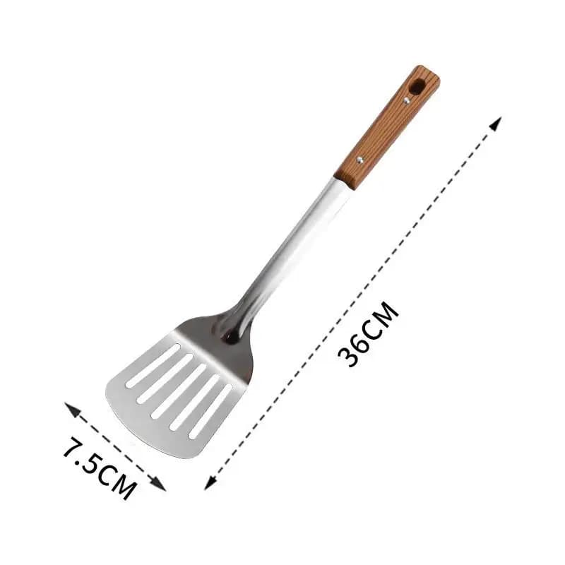 Stainless Steel Wok Spatula with Wooden Handle