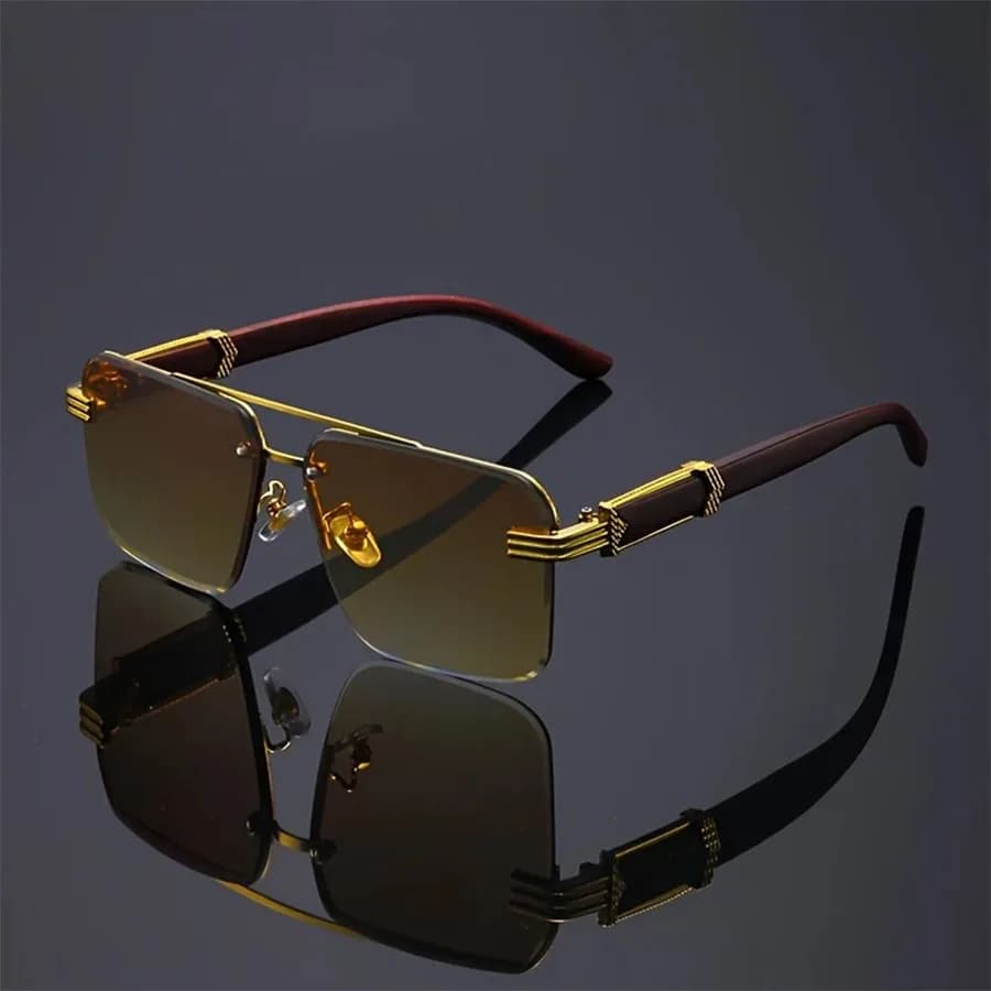 A Pair of Textured Double-Bridge Trendy Fashion Sunglasses, Suitable for Streetwear, Parties, Music Festivals, Gifting and Vacat