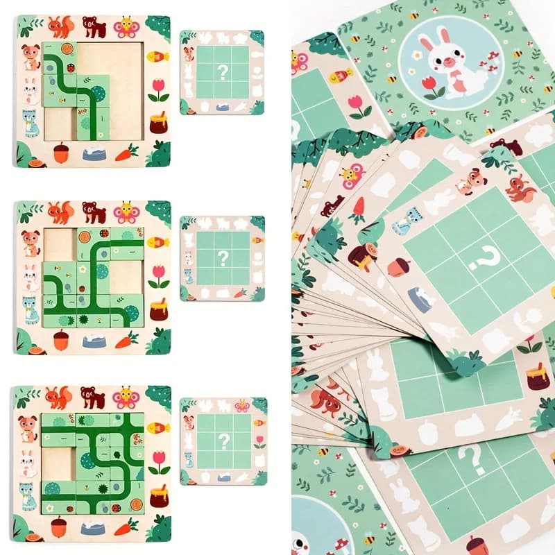 Wooden Maze Route Finding Puzzle Board