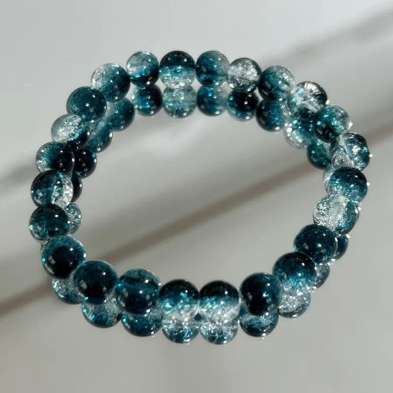 8mm Beaded Stretch Bracelet Cracked