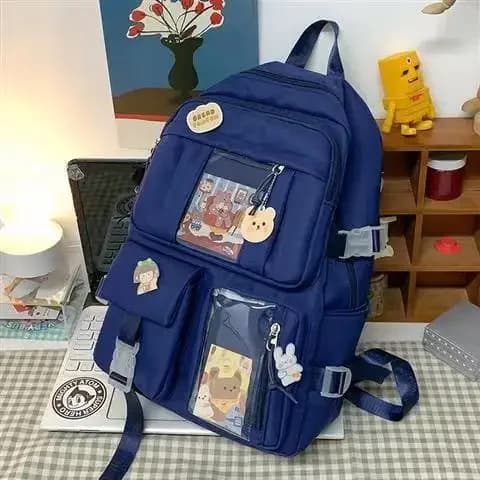 Kawaii Patchwork School Backpack for Girls