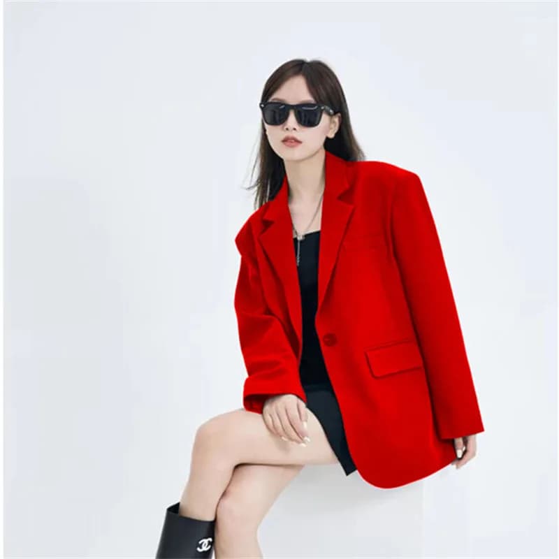 Women's Single Button Lapel Blazer