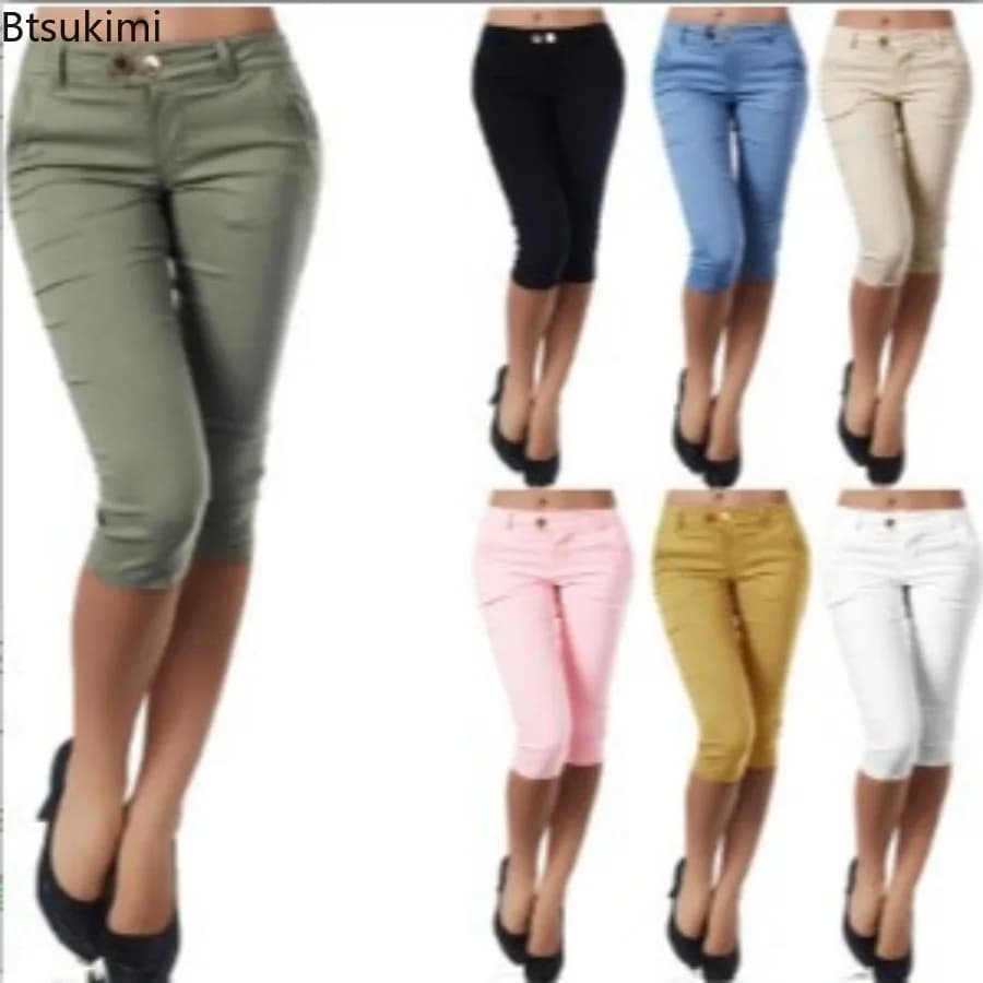 Women's Summer Capri Pants Slim Fit