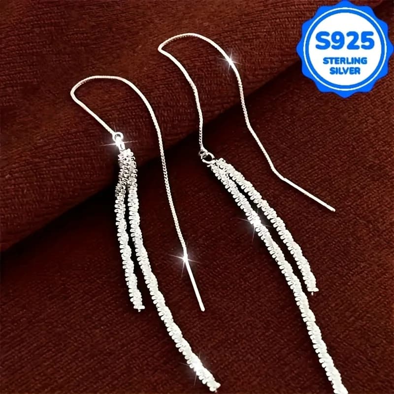 Retro Bohemian Hanging Earrings S925 Silver