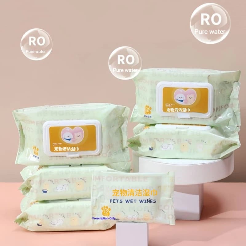 3 Packs, 80 Pet Wipes Per Pack, Pet Wipes for Cats and Dogs, Specially Designed for Wiping Tear Stains and Cleaning Body Parts, No-Rinse, Deodorizing, Cleaning Wet Wipes