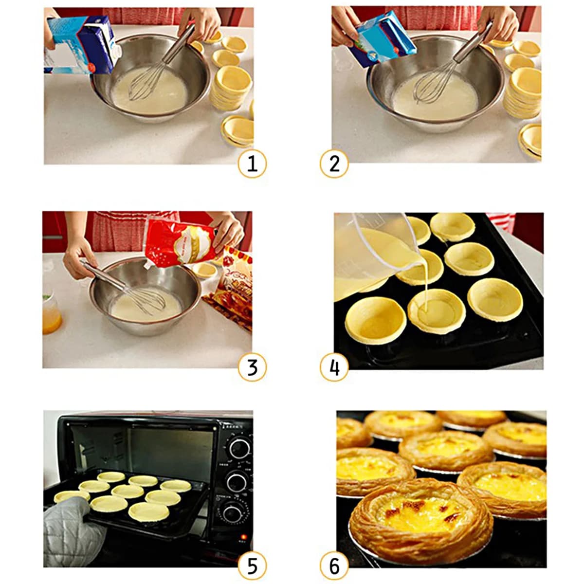 Disposable Aluminum Foil Egg Tart Molds, 100-Pack