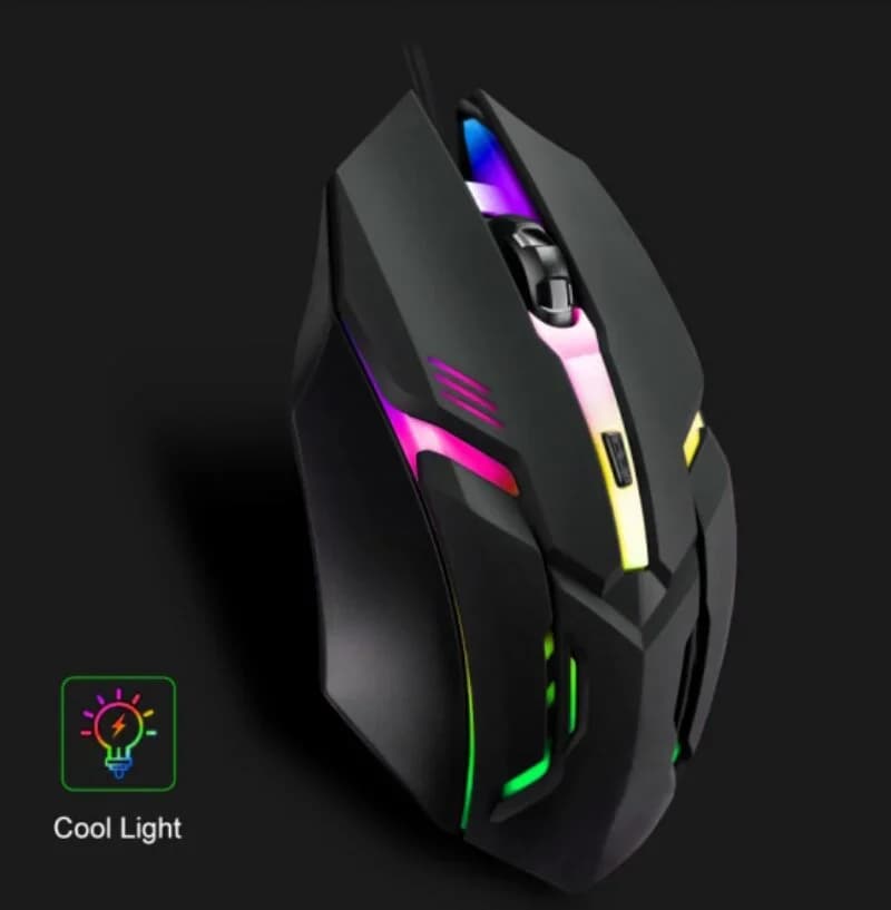 Ergonomic Wired Gaming Mouse with RGB Lighting