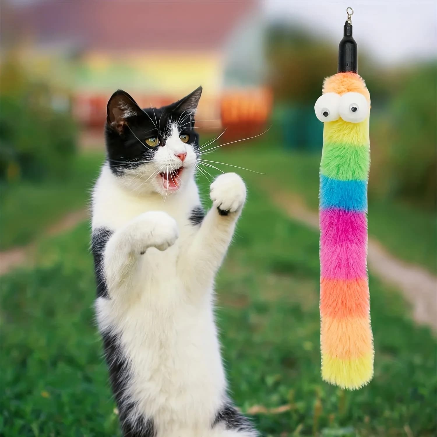 Interactive Cat Wand Toy with Feather Refills