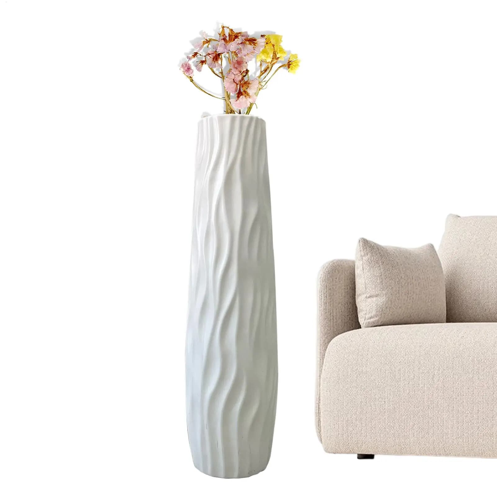 Tall Textured Floor Vase