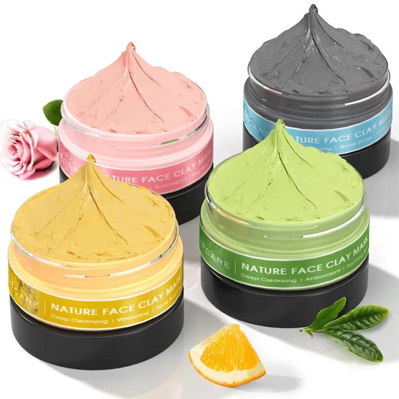 Clay Face Mask Set, 4 Pack