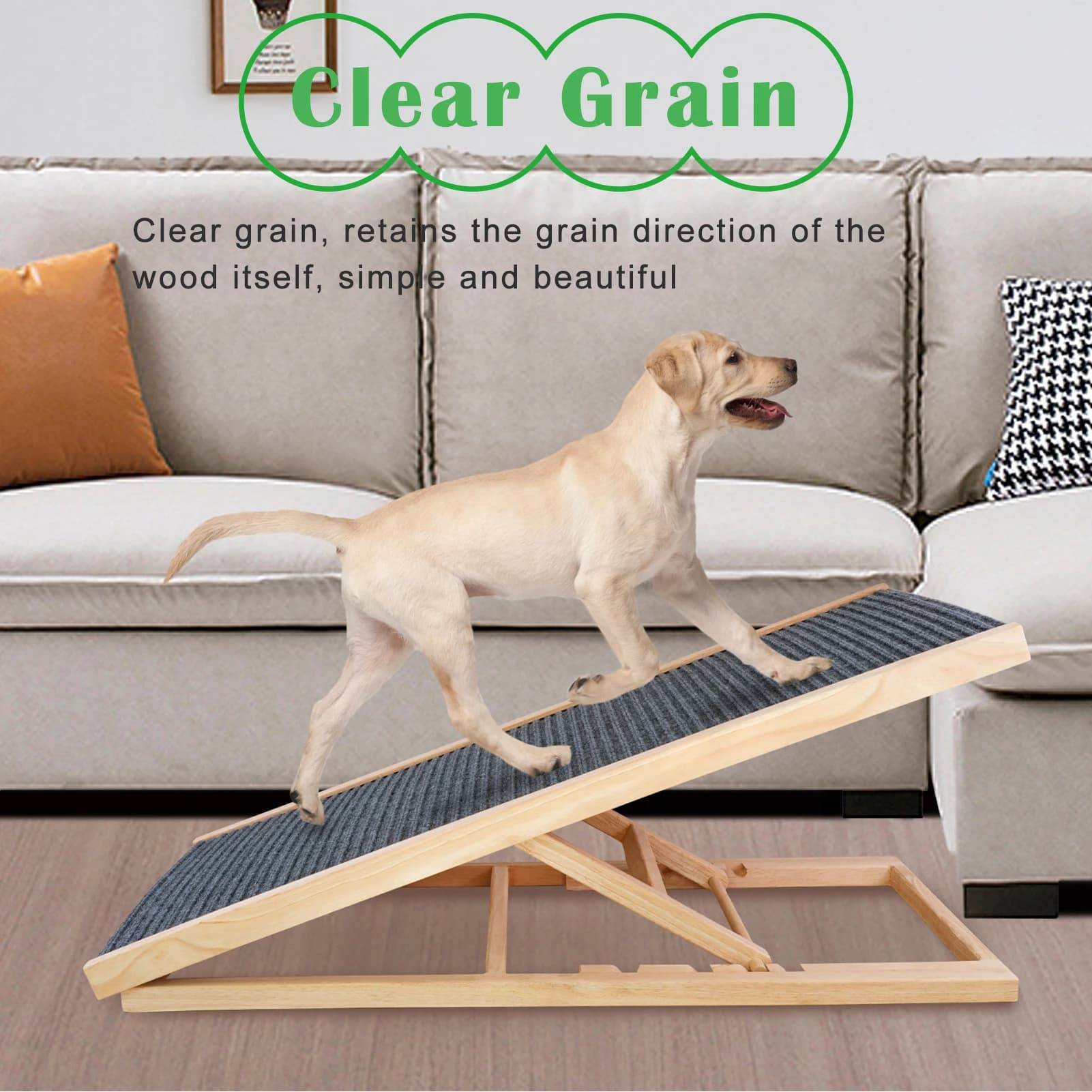 Adjustable Wood Pet Ramp with Foldable Design