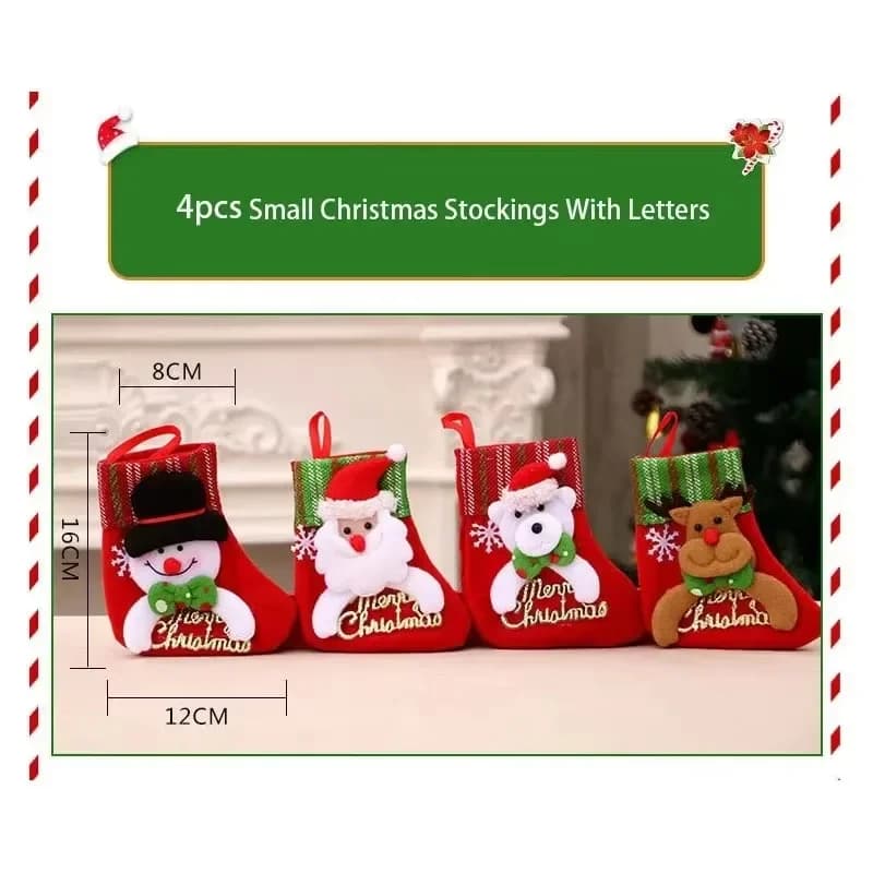 Christmas Stockings and Holiday Ornaments Set