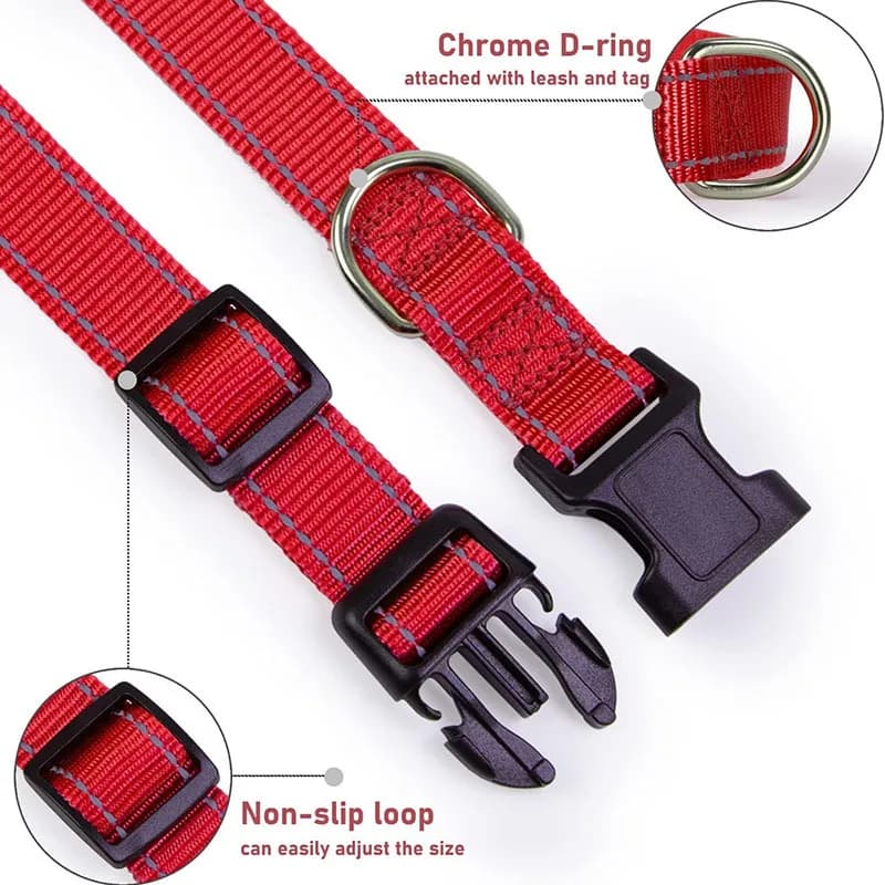 Adjustable Dog Collar with Quick Release Buckle
